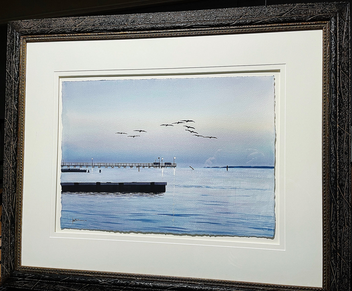 Les McDonald - Dawns Early Flight - Original Watercolor  Painting - Brand New Sporting Frame