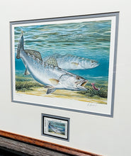 Load image into Gallery viewer, Al Agnew 1991 Texas Saltwater Stamp Print With Stamp - Brand New Custom Sporting Frame