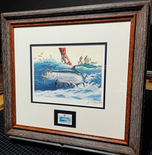 Load image into Gallery viewer, Al Barnes 1985 Gulf Coastal Conservation Association GCCA CCA Stamp Print With Stamp - Brand New Super Custom Sporting Frame