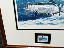 Load image into Gallery viewer, Al Barnes 1985 Gulf Coastal Conservation Association GCCA CCA Stamp Print With Stamp - Brand New Super Custom Sporting Frame
