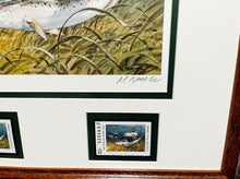 Load image into Gallery viewer, Al Barnes - 1987 Texas Saltwater Stamp Print With Double Stamps - Brand New Custom Sporting Frame