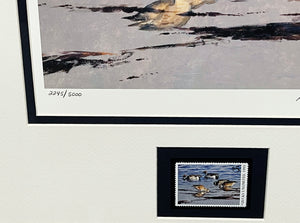 Al Barnes - 1993 Ducks Unlimited Stamp Print With Stamp - Brand New Custom Sporting Frame