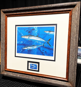 Al Barnes - 1993 Texas Saltwater Stamp Print With Stamp - Brand New Custom Sporting Frame
