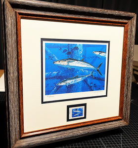 Al Barnes - 1993 Texas Saltwater Stamp Print With Stamp - Brand New Custom Sporting Frame