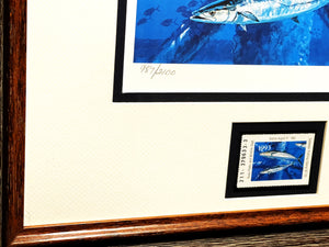 Al Barnes - 1993 Texas Saltwater Stamp Print With Stamp - Brand New Custom Sporting Frame