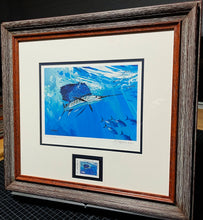 Load image into Gallery viewer, Al Barnes - 1996 Texas Saltwater Stamp Print With Stamp - Brand New Custom Sporting Frame