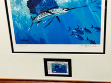 Load image into Gallery viewer, Al Barnes - 1996 Texas Saltwater Stamp Print With Stamp - Brand New Custom Sporting Frame