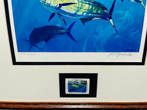 Al Barnes - 2001 Coastal Conservation Association CCA Stamp Print With Stamp - Brand New Custom Sporting Frane