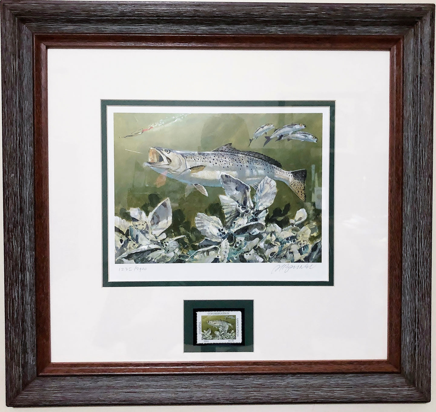 Al Barnes - 2004 Coastal Conservation Association CCA Print With Stamp - Brand New Custom Sporting Frame