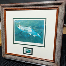 Load image into Gallery viewer, Al Barnes 2005 Texas Saltwater Stamp Print With Stamp Artist Proof - Brand New Super Custom Sporting Frame