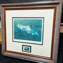 Load image into Gallery viewer, Al Barnes 2005 Texas Saltwater Stamp Print With Stamp Artist Proof - Brand New Custom Sporting Frame