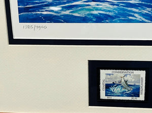 Al Barnes 2011 Coastal Conservation Association CCA Stamp Print With Stamp - Brand New Custom Sporting Frame