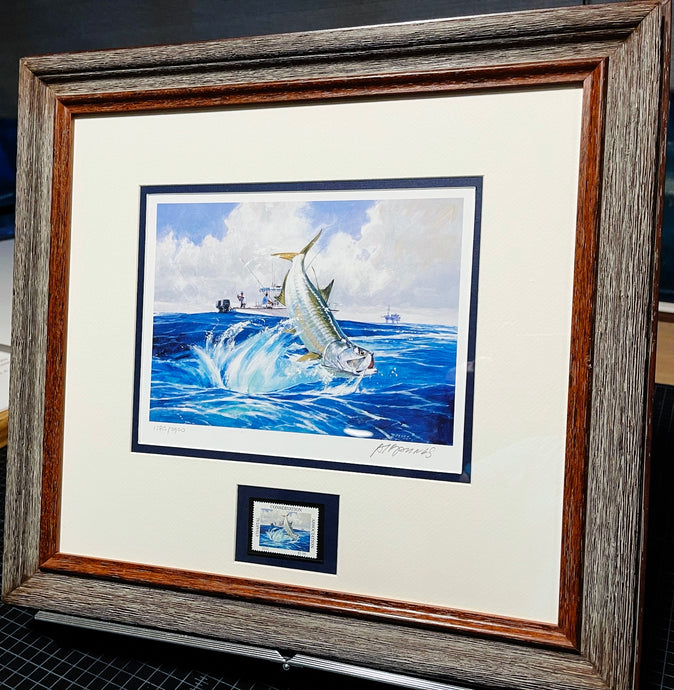 Al Barnes 2011 Coastal Conservation Association CCA Stamp Print With Stamp - Brand New Super Custom Sporting Frame