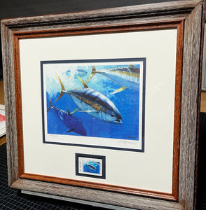 Al Barnes - 2012 Texas Saltwater Stamp Print With Stamp - Brand New Custom Sporting Frame