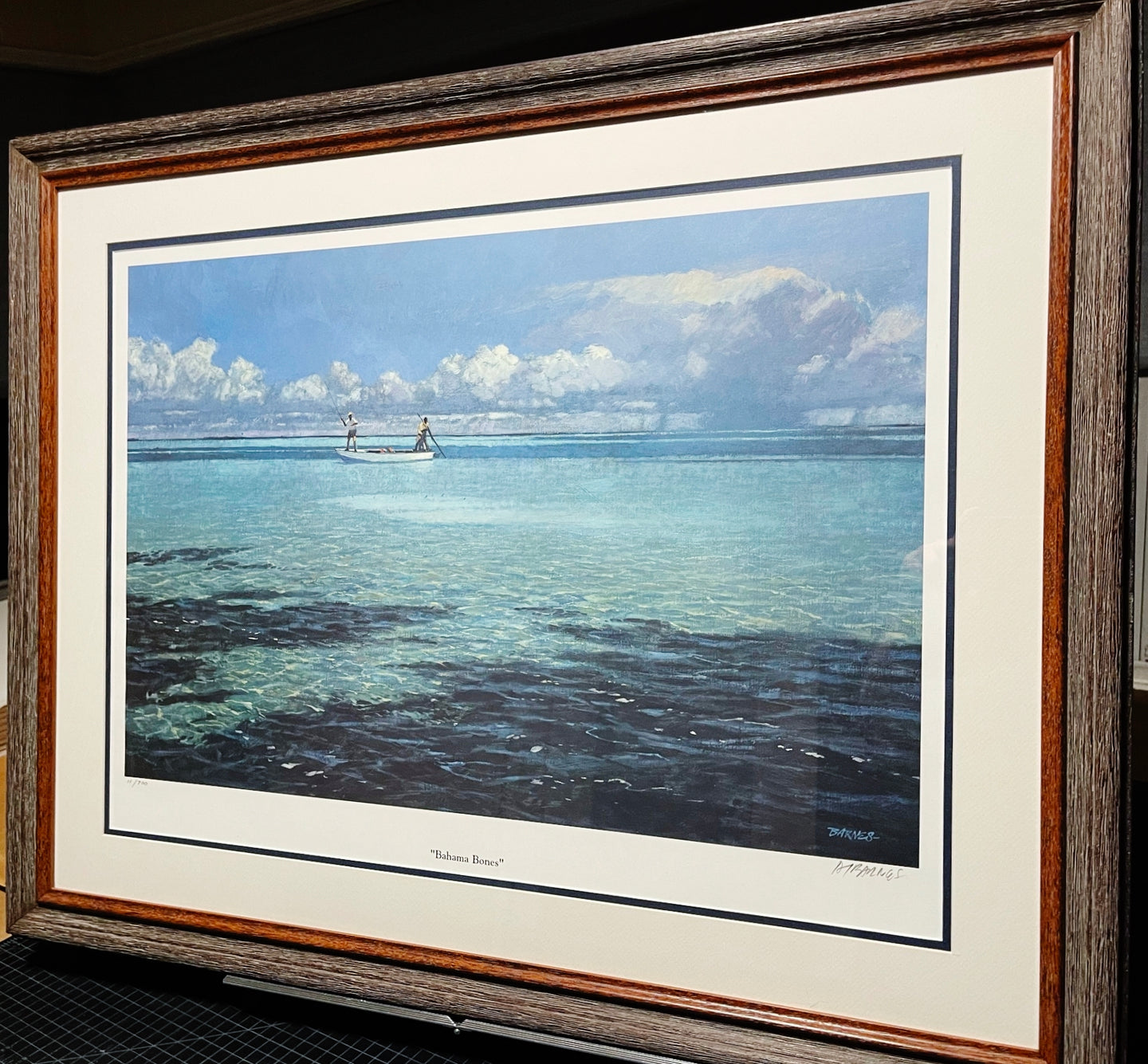 Al Barnes - Bahama Bones - Lithograph - Brand New Custom Sporting Frame