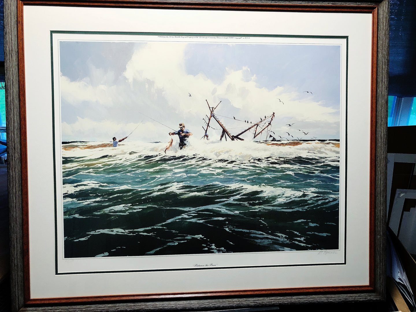 Al Barnes - Between The Bars - Lithograph - Brand New Custom Sporting Frame