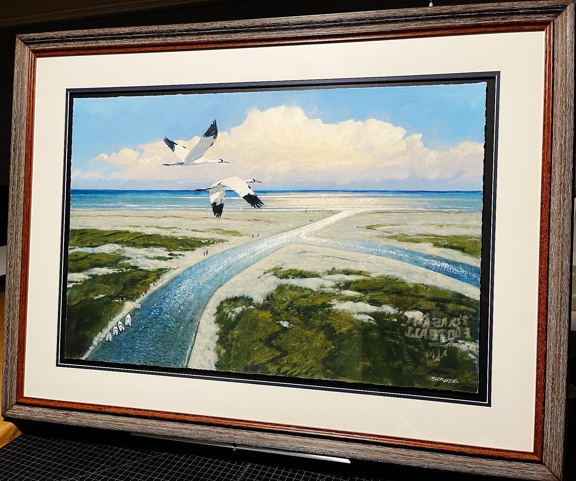 Al Barnes Cedar Bayou GiClee Full Sheet - Brand New Super Custom Sporting Frame