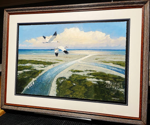 Al Barnes - Cedar Bayou - Full Sheet GiClee - Brand New Custom Sporting Frame