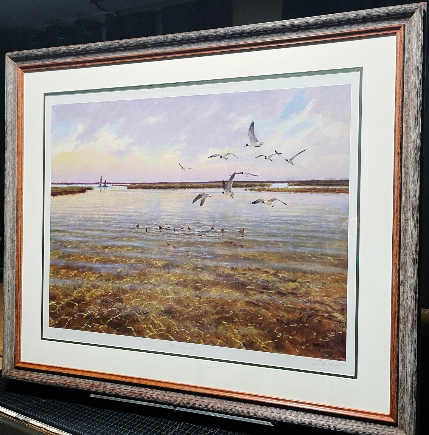 Al Barnes - Final Approach - Coastal Conservation Association CCA Lithograph - Brand New Custom Sporting Frame