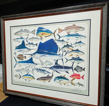 Load image into Gallery viewer, Al Barnes - Gulf Coast Collection With Ultra Rare Redfish Remarque - Lithograph 1980 - Brand New Custom Sporting Frame