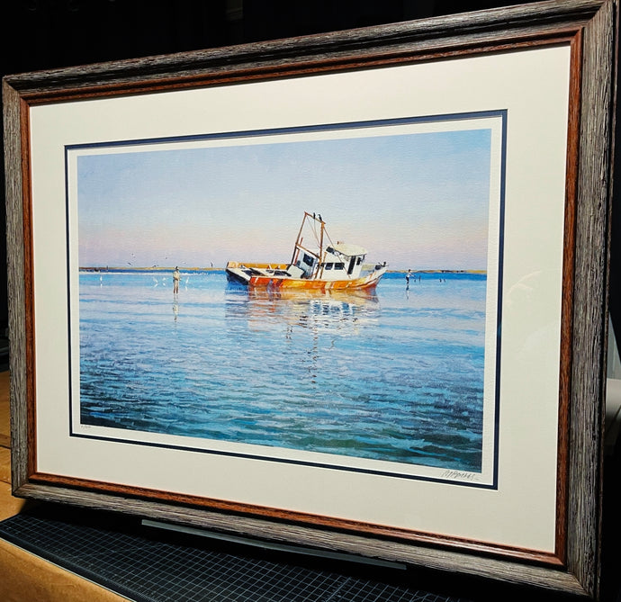 Al Barnes Off Mud Island GiClee - Brand New Super Custom Sporting Frame
