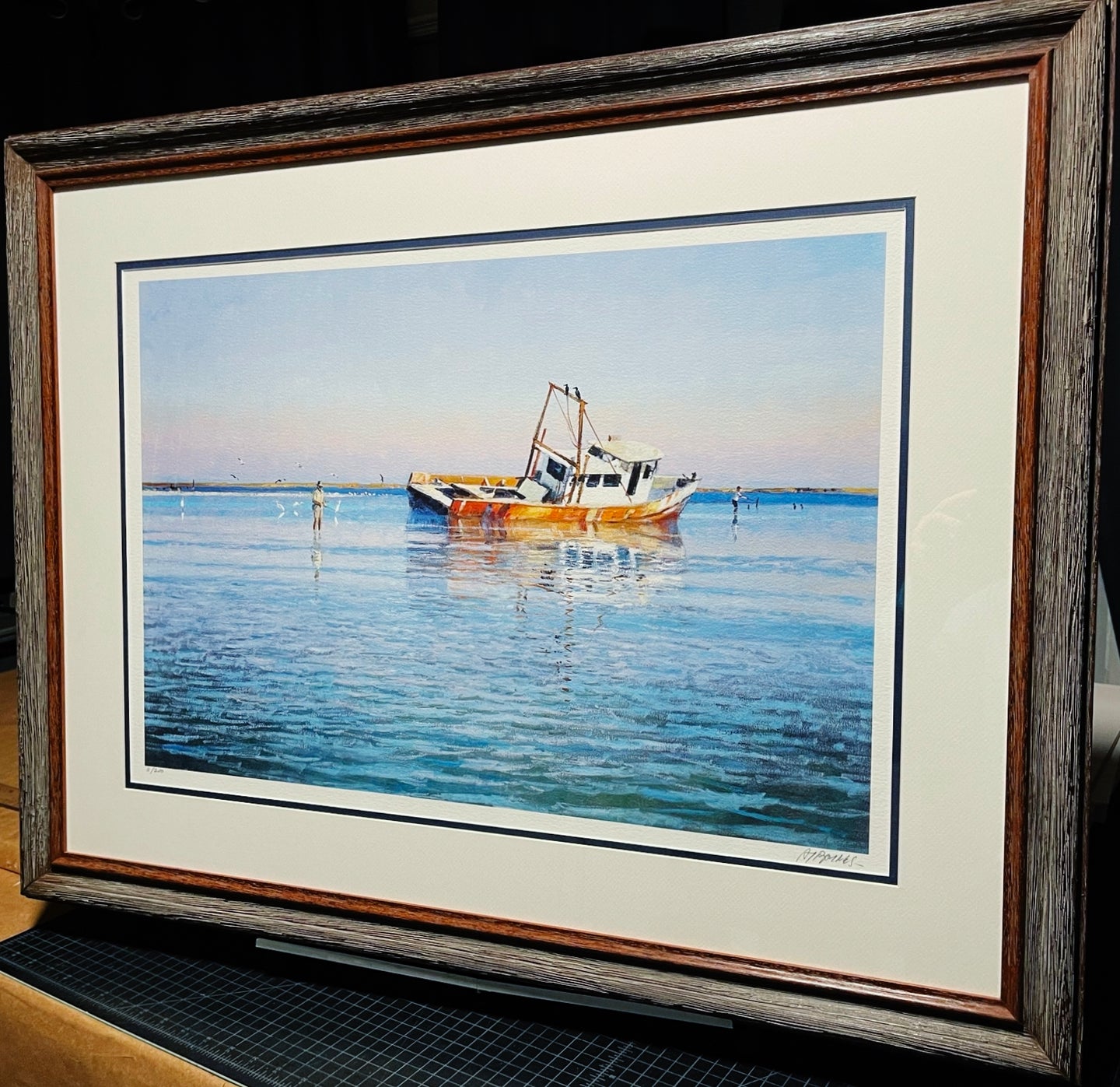 Al Barnes - Off Mud Island - Full Sheet GiClee - Brand New Custom Sporting Frame