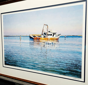 Al Barnes Off Mud Island GiClee - Brand New Super Custom Sporting Frame
