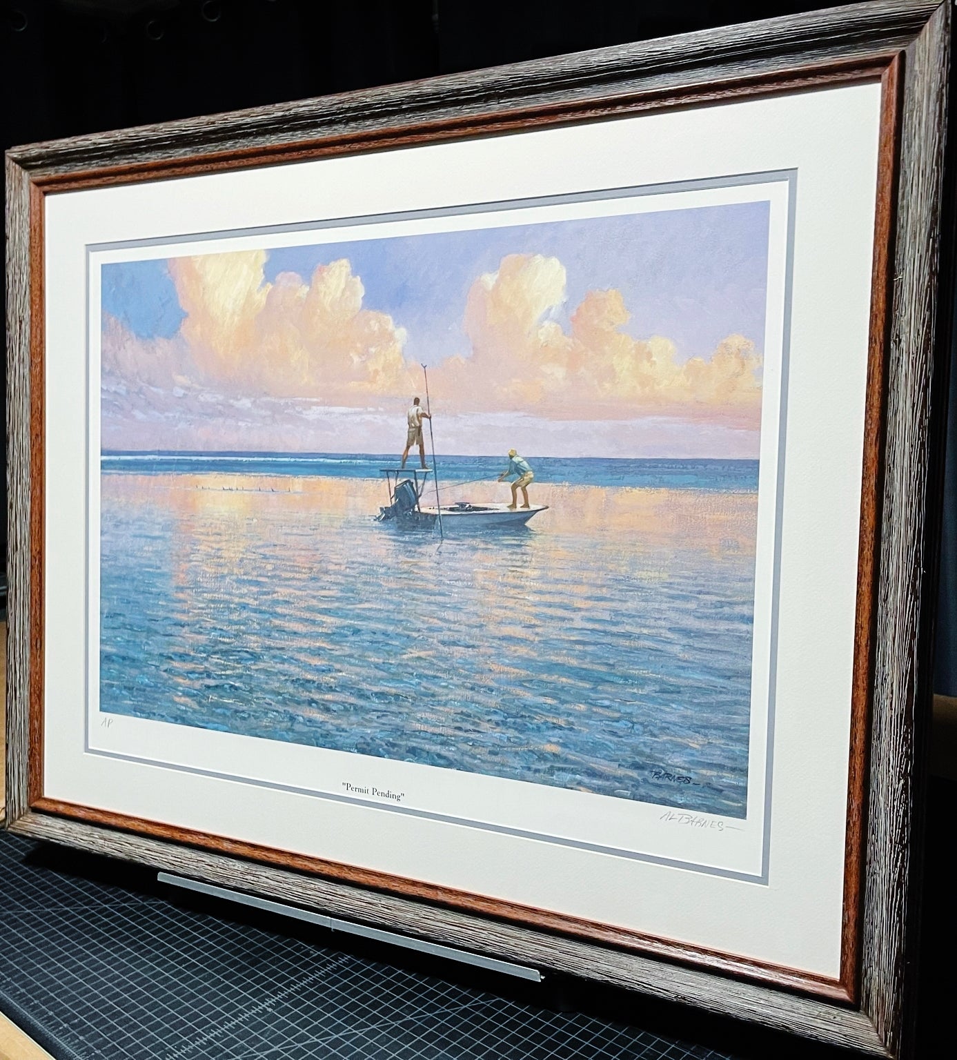 Al Barnes - Permit Pending - Lithograph - Brand New Custom Sporting Frame