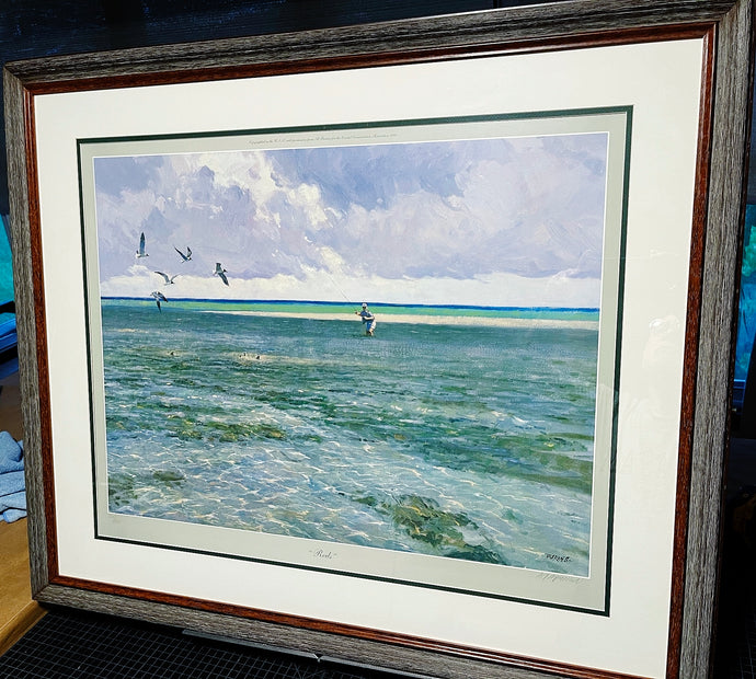 Al Barnes Reds Lithograph - Coastal Conservation Association CCA - Brand New Super Custom Sporting Frame
