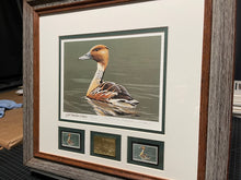 Load image into Gallery viewer, Burton E. Moore - 1986 Federal Duck Stamp Print Gold Medallion Edition With Double Stamps - Brand New Custom, Sporting Frame