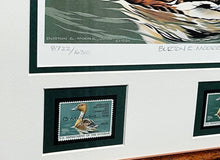 Load image into Gallery viewer, Burton E. Moore - 1986 Federal Duck Stamp Print With Double Stamps - Whistling Tree Duck&#39;s -  Brand New Custom Sporting Frame