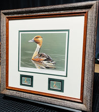 Load image into Gallery viewer, Burton E. Moore 1986 Federal Duck Stamp Print With Double Stamps - Whistling Tree Duck&#39;s -  Brand New Custom Sporting Frame