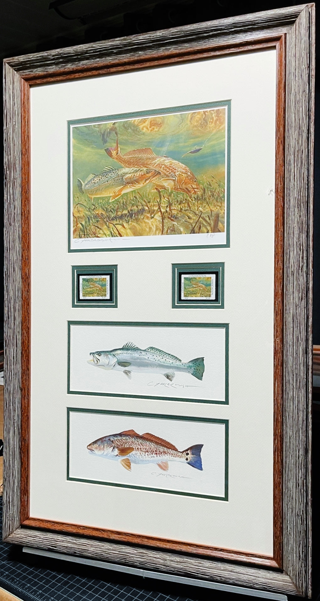 Chance Yarbrough - 2016 Coastal Conservation Association CCA Stamp Print Artist Proof With Double Stamps - 2 Beautiful 6
