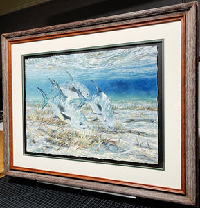 Chance Yarbrough - Rag Head Permit - Half Sheet GiClee - Permit Fishing - Brand New Custom Sporting Frame