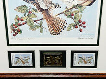 Load image into Gallery viewer, Charles Beckendorf - 1988 Texas Non-Game Medallion Edition Stamp Print With Double Stamps - Brand New Custom Sporting Frame