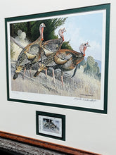 Load image into Gallery viewer, Charles Beckendorf - 1995 Texas Turkey Stamp Print With Stamp - Brand New Custom Sporting Frame