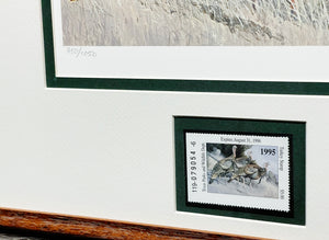 Charles Beckendorf - 1995 Texas Turkey Stamp Print With Stamp - Brand New Custom Sporting Frame