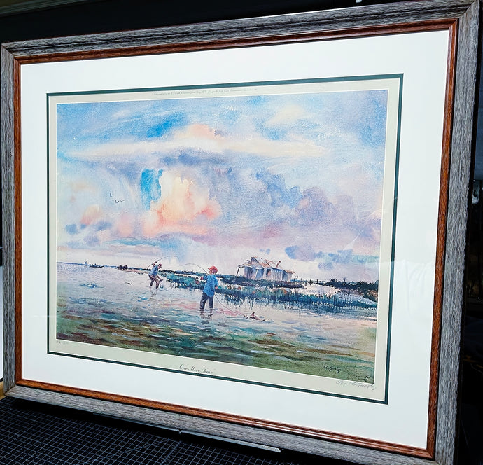 Clay McGaughy One More Time - Lithograph Gulf Coast Conservation Association GCCA  - Brand New Super Custom Sporting Frame