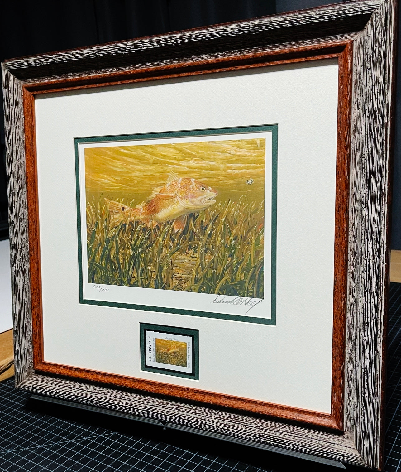 Dave Hall - 2013 Texas Saltwater Stamp Print With Stamp - Brand New Custom Sporting Frame