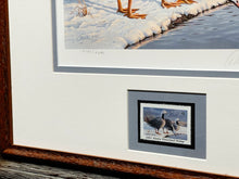 Load image into Gallery viewer, Daniel Smith 1985 Alaska Waterfowl Stamp Print With Signed Stamp - Emperor Geese - Brand New Super Custom Sporting Frame
