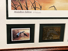 Load image into Gallery viewer, Daniel Smith 1988 Federal Duck Stamp Print Gold Medallion Edition With Double Stamps - Brand New Super Custom Sporting Frame&quot; Flying Snow Goose