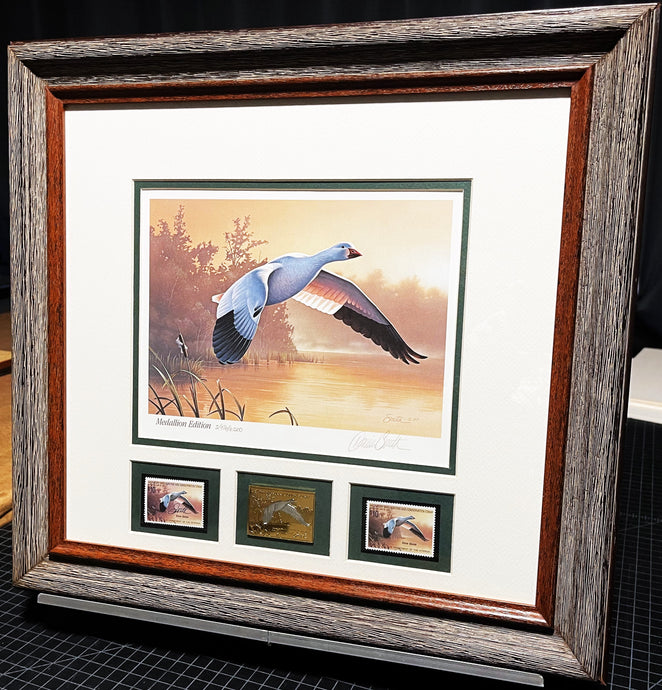 Daniel Smith 1988 Federal Duck Stamp Print Gold Medallion Edition With Double Stamps - Brand New Super Custom Sporting Frame