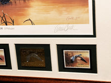 Load image into Gallery viewer, Daniel Smith 1988 Federal Duck Stamp Print Gold Medallion Edition With Double Stamps - Brand New Super Custom Sporting Frame&quot; Flying Snow Goose