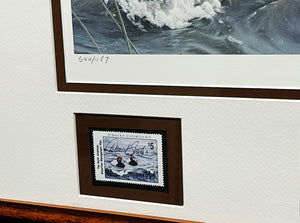 Daniel Smith 1990 Ducks Unlimited Stamp Print With Double Stamps - Brand New Custom Sporting Frame