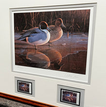 Load image into Gallery viewer, Daniel Smith 1991 National Fish &amp; Wildlife Association Stamp Print With Double Stamps - Brand New Super Custom Sporting Frame
