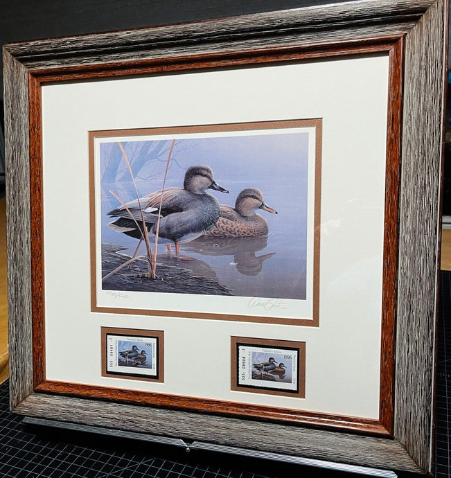 Daniel Smith 1996 Texas Waterfowl Stamp Print With Double Stamps - Brand New Super Custom Sporting Frame