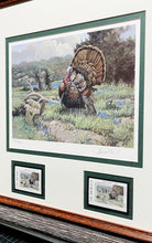 Load image into Gallery viewer, David Drinkard - 1994 Texas Turkey Stamp Print With Double Stamps - Brand New Custom Sporting Frame