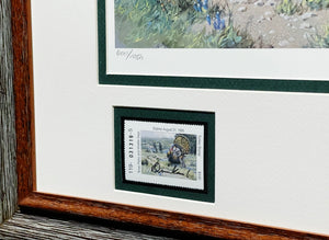 David Drinkard - 1994 Texas Turkey Stamp Print With Stamp - Brand New Custom Sporting Frame