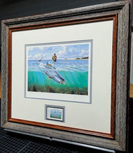 Load image into Gallery viewer, David Drinkard - 1998 Texas Saltwater&quot; Stamp Print With Stamp - Brand New Custom Sporting Frame
