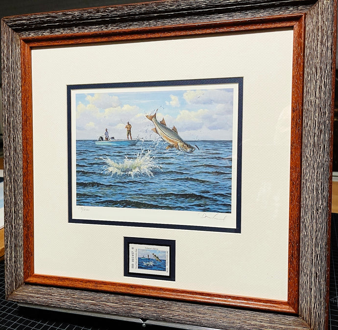 David Drinkard 2007 Texas Saltwater Stamp Print With Stamp - Brand New Super Custom Sporting Frame